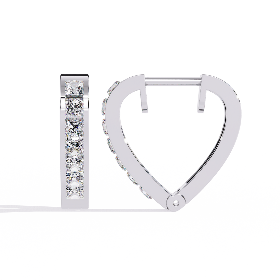 Princess Cut Lab Diamond Hoop Earrings