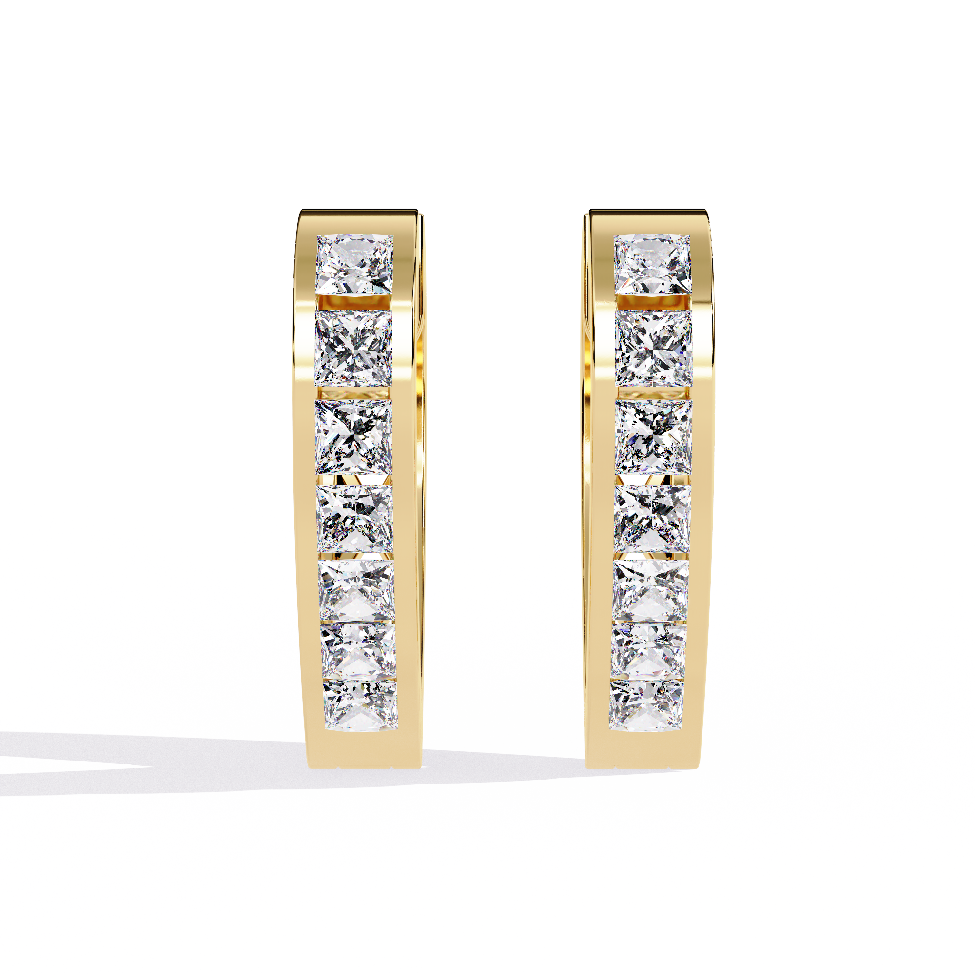 Princess Cut Lab Diamond Hoop Earrings