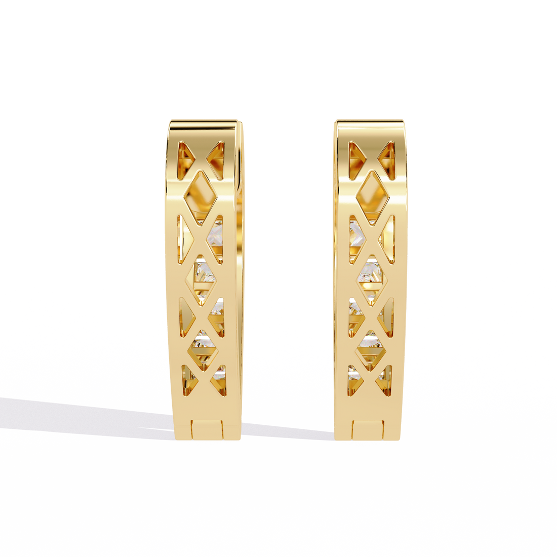 Princess Cut Lab Diamond Hoop Earrings
