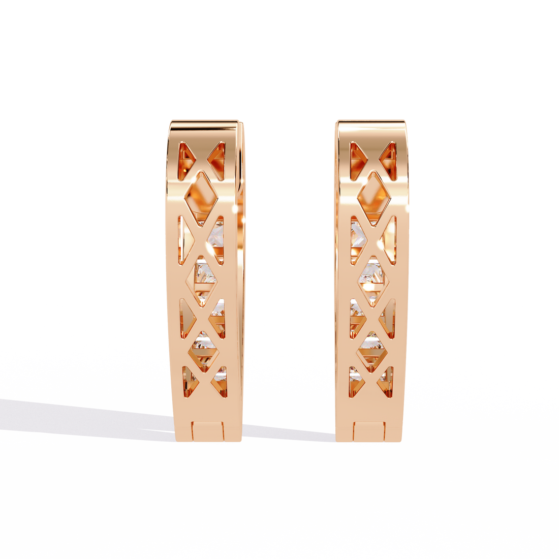 Princess Cut Lab Diamond Hoop Earrings