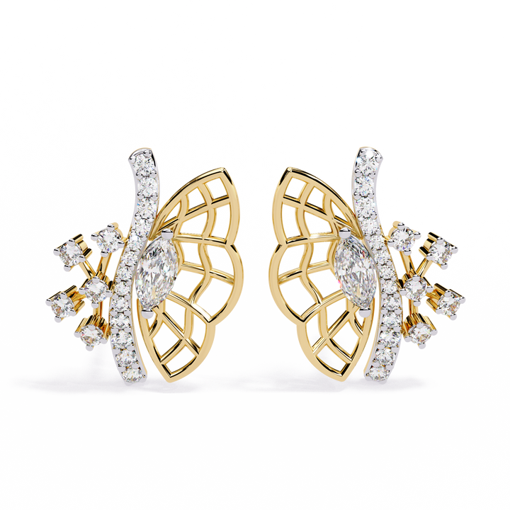 Butterfly lab Grown Diamond Stud Earrings