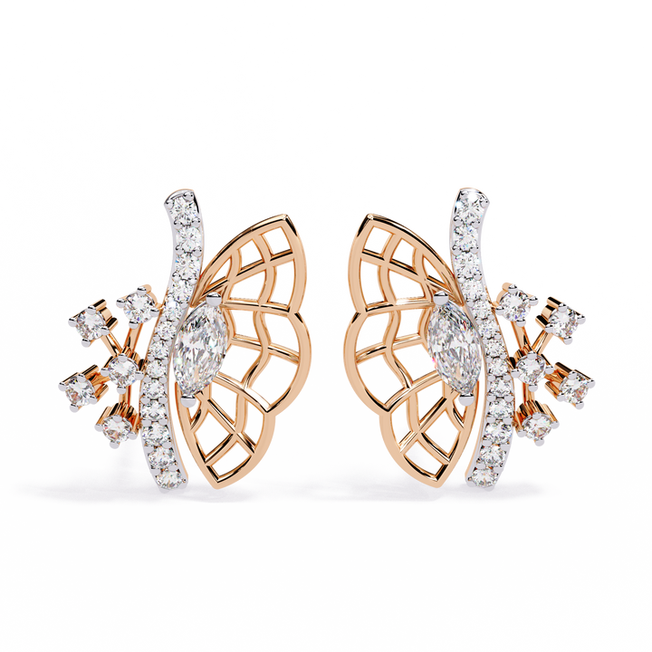 Butterfly lab Grown Diamond Stud Earrings