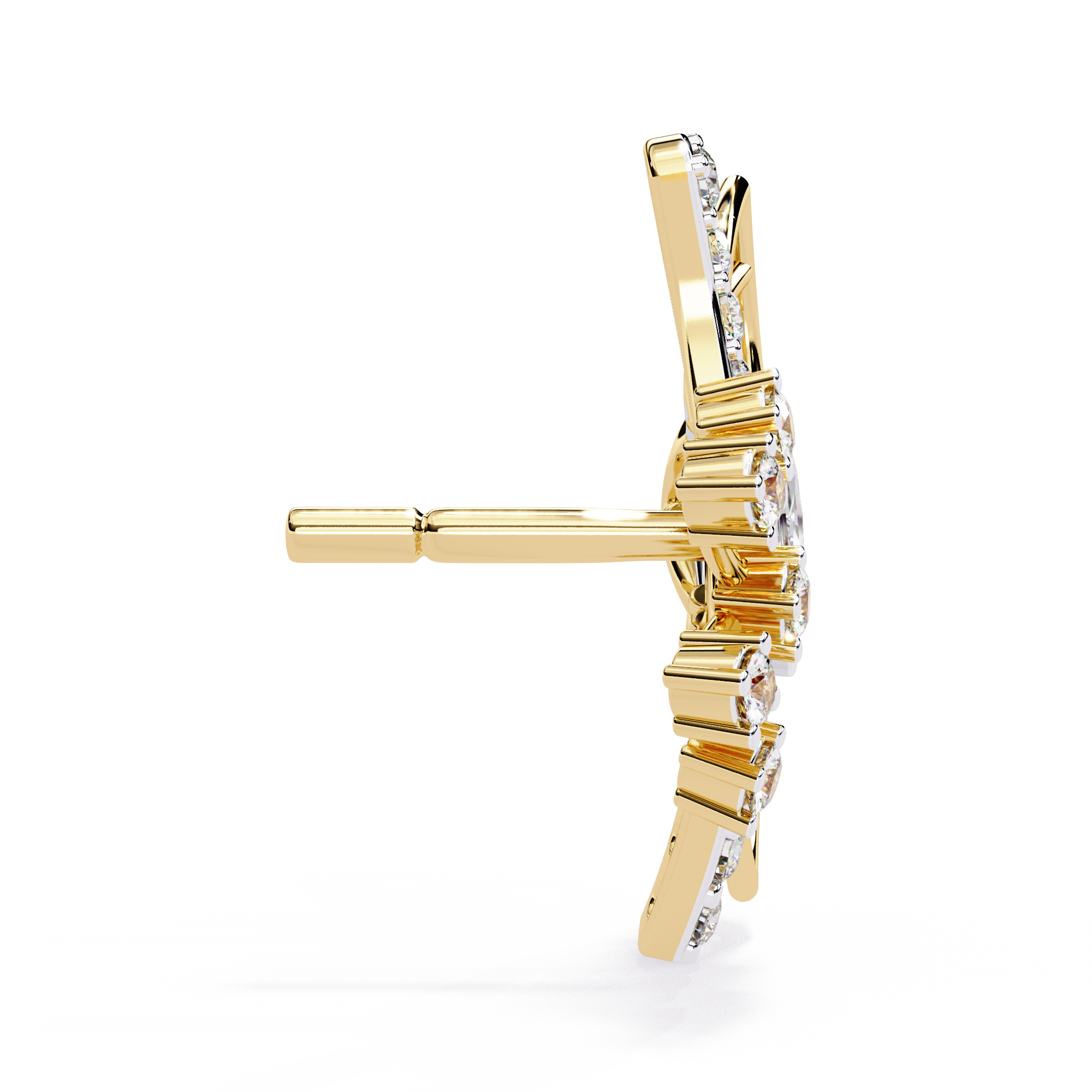 Butterfly lab Grown Diamond Stud Earrings