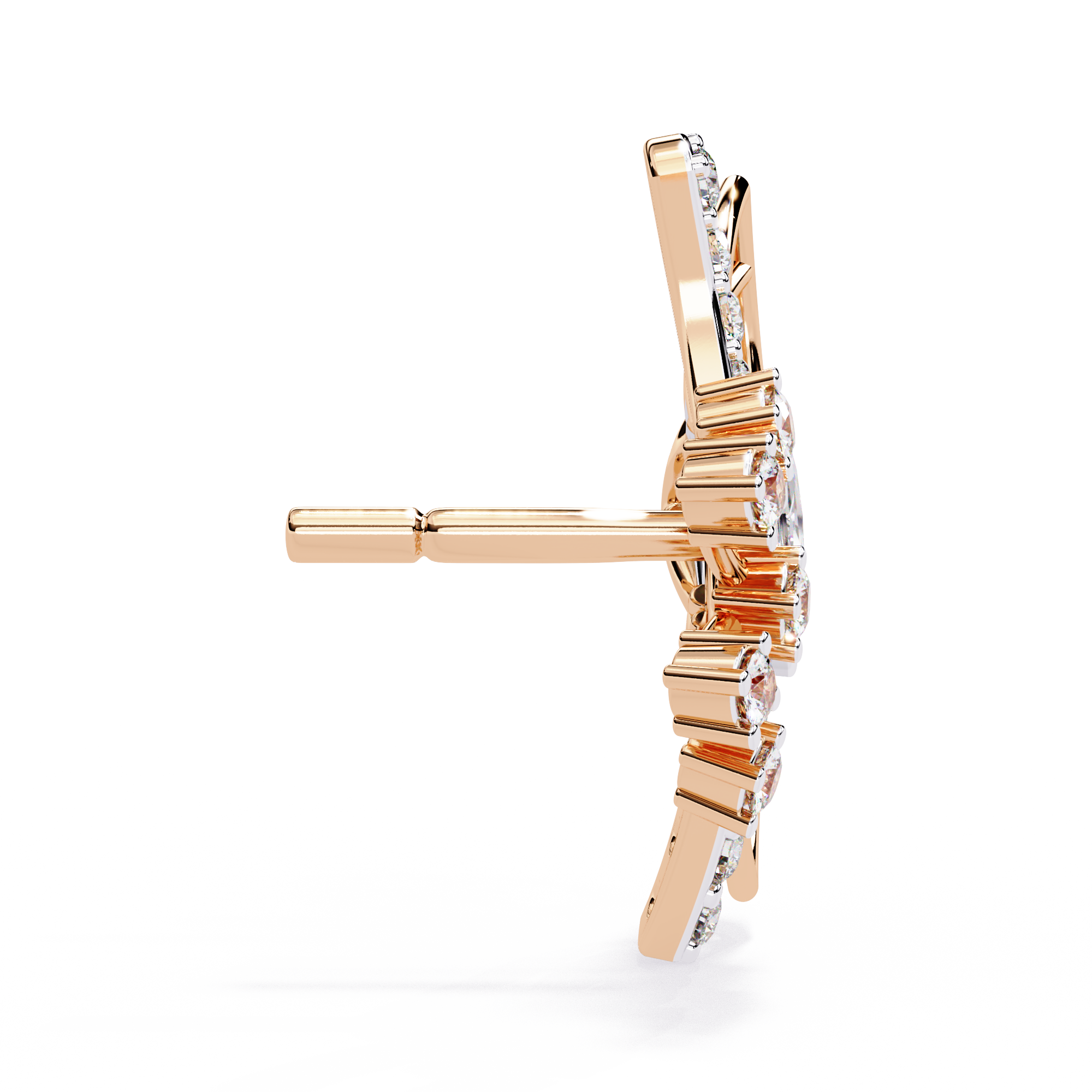 Butterfly lab Grown Diamond Stud Earrings