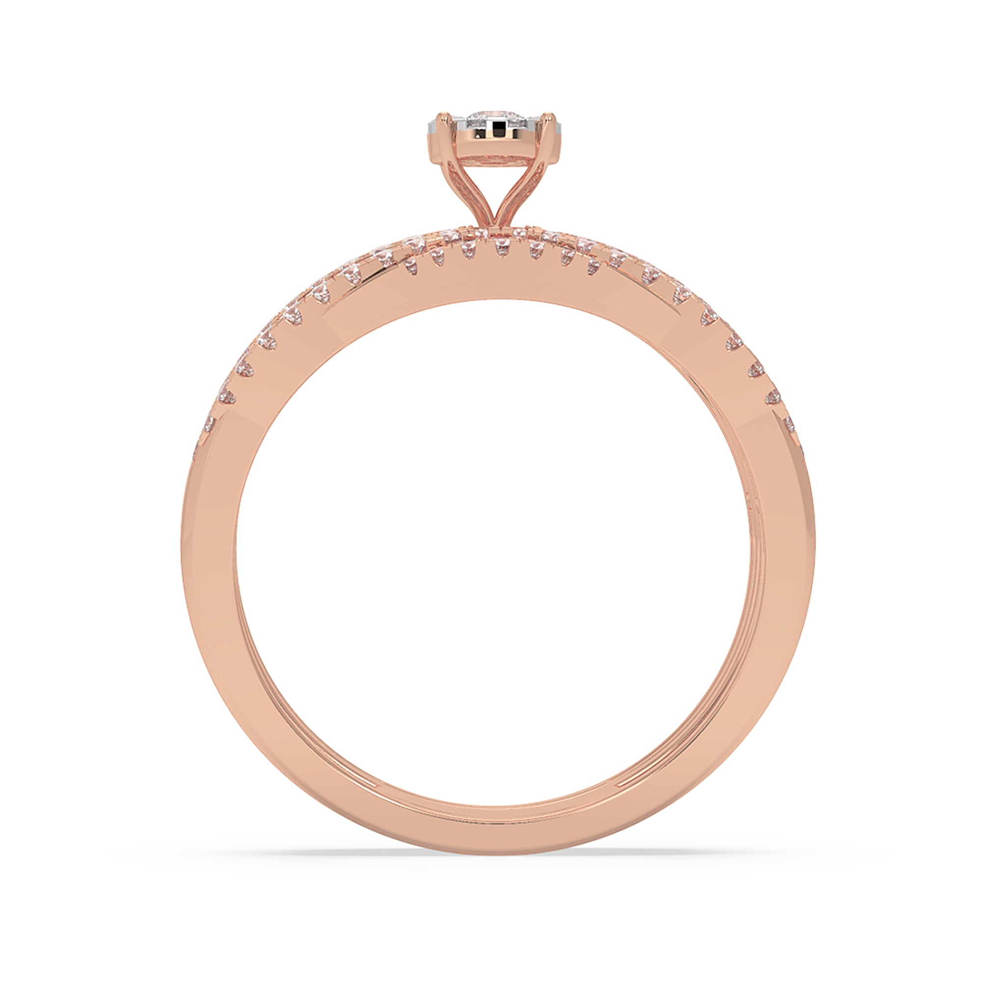 Lab-Grown Diamond Double Row Split Shank Ring