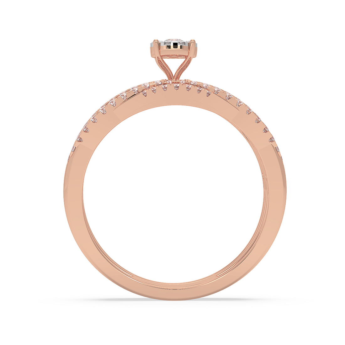 Lab-Grown Diamond Double Row Split Shank Ring