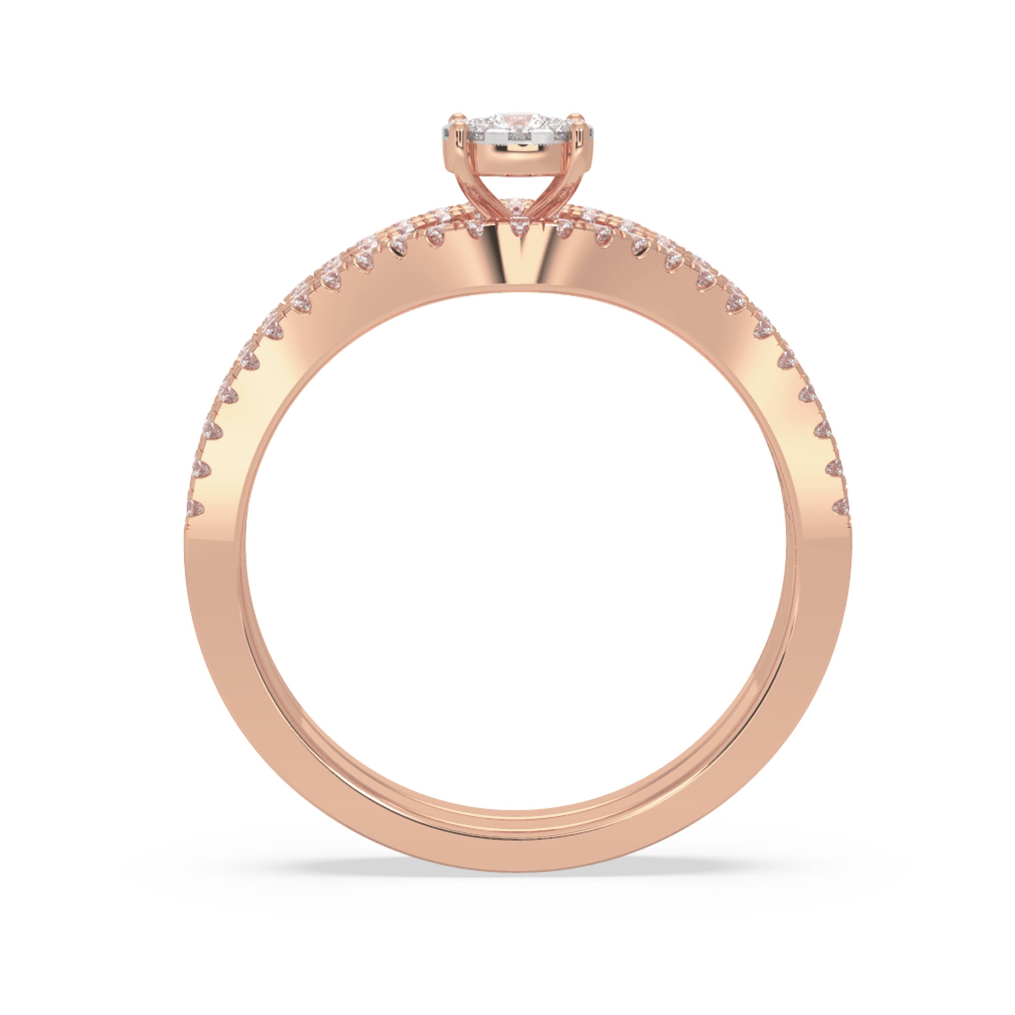 Lab-Grown Diamond Criss-Cross Ring – Multi-Row Statement Band