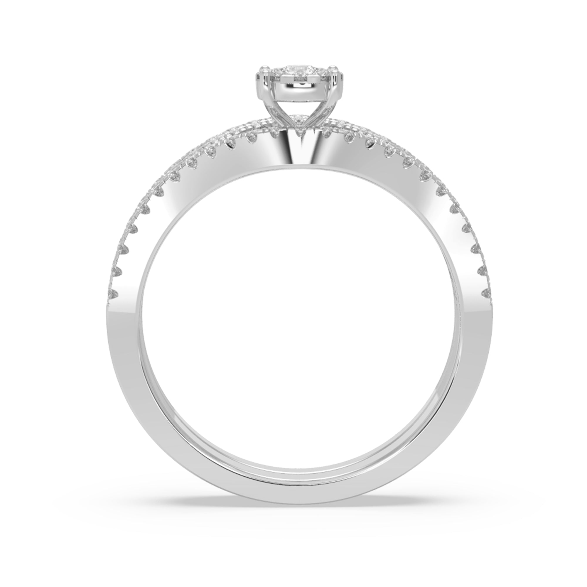 Lab-Grown Diamond Criss-Cross Ring – Multi-Row Statement Band