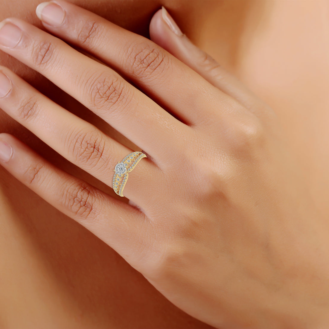 Intricate Lab-Grown Diamond Statement Ring