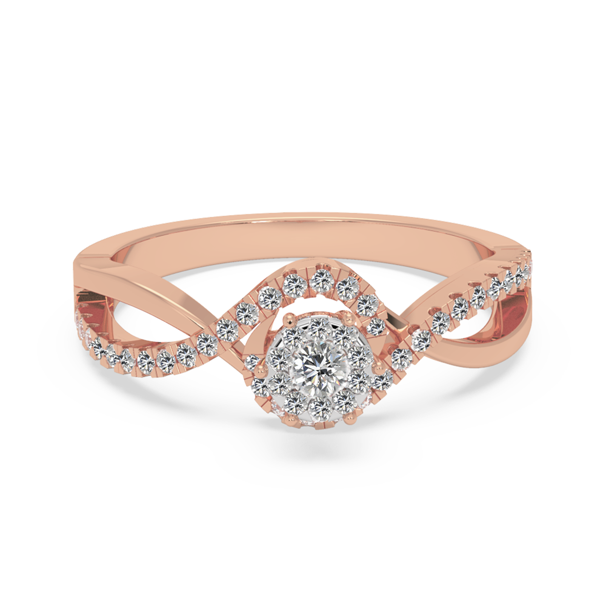 Lab Grown Diamond Twist Halo Ring