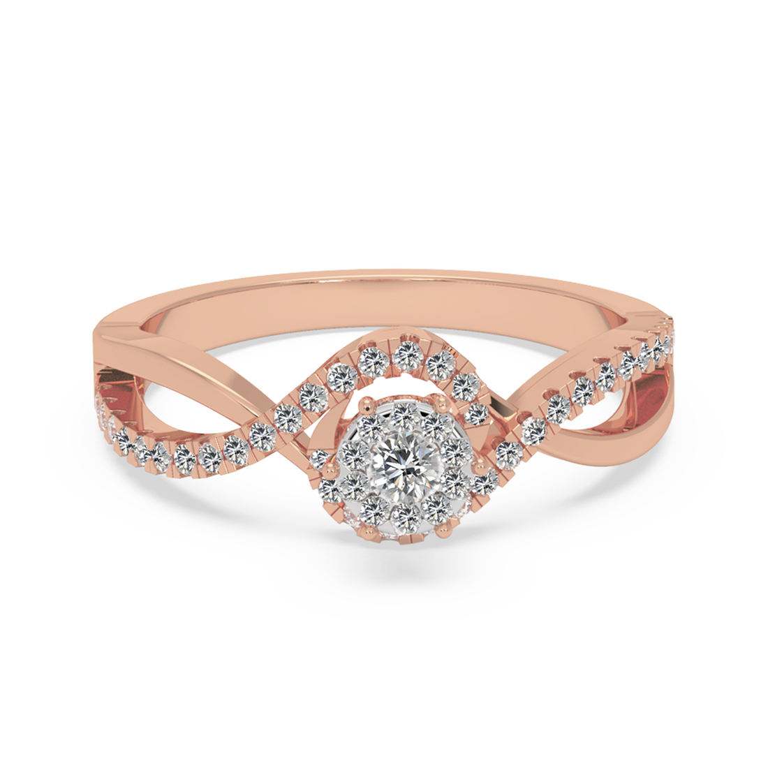 Lab Grown Diamond Twist Halo Ring