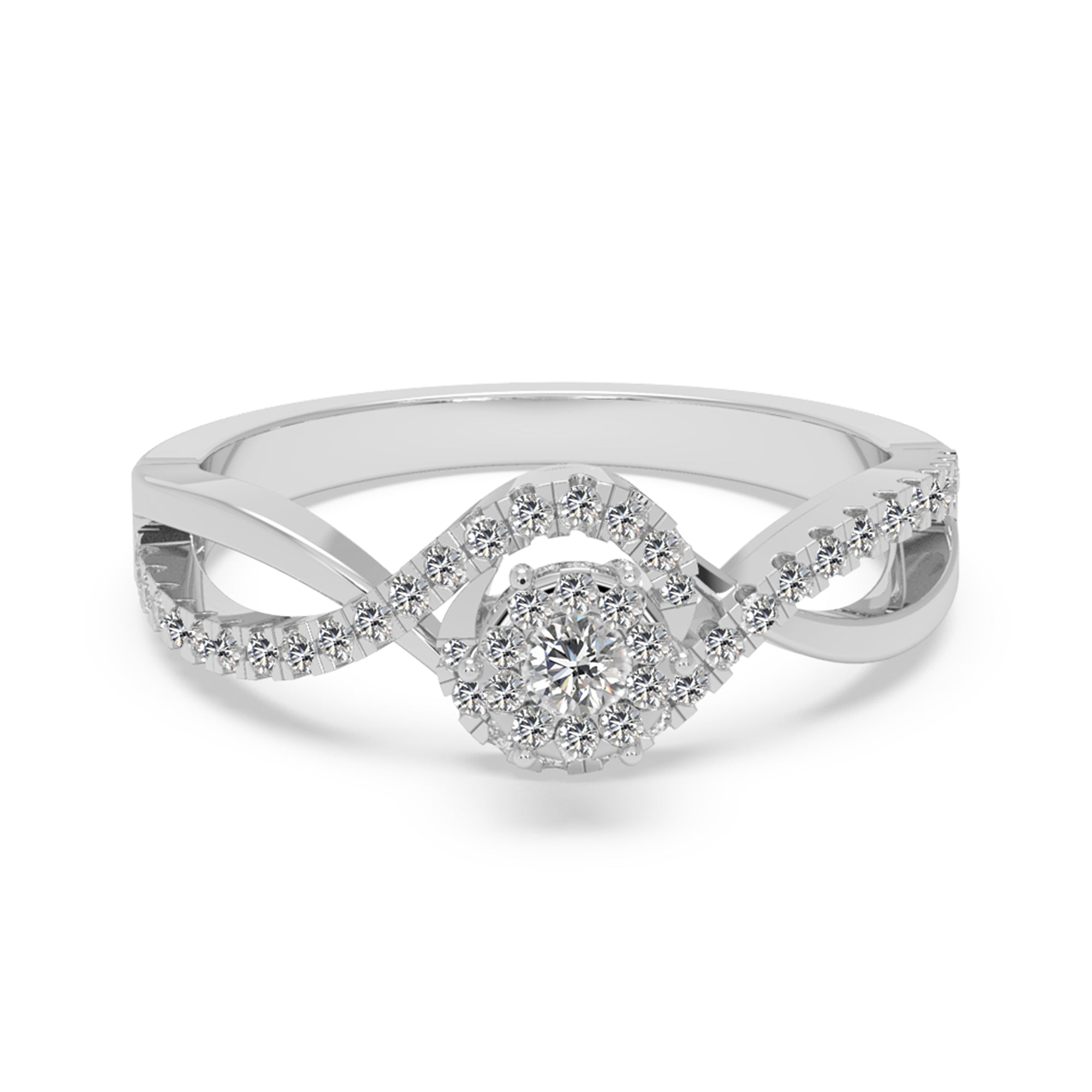 Lab Grown Diamond Twist Halo Ring