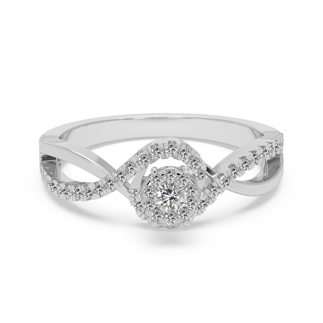 Lab Grown Diamond Twist Halo Ring