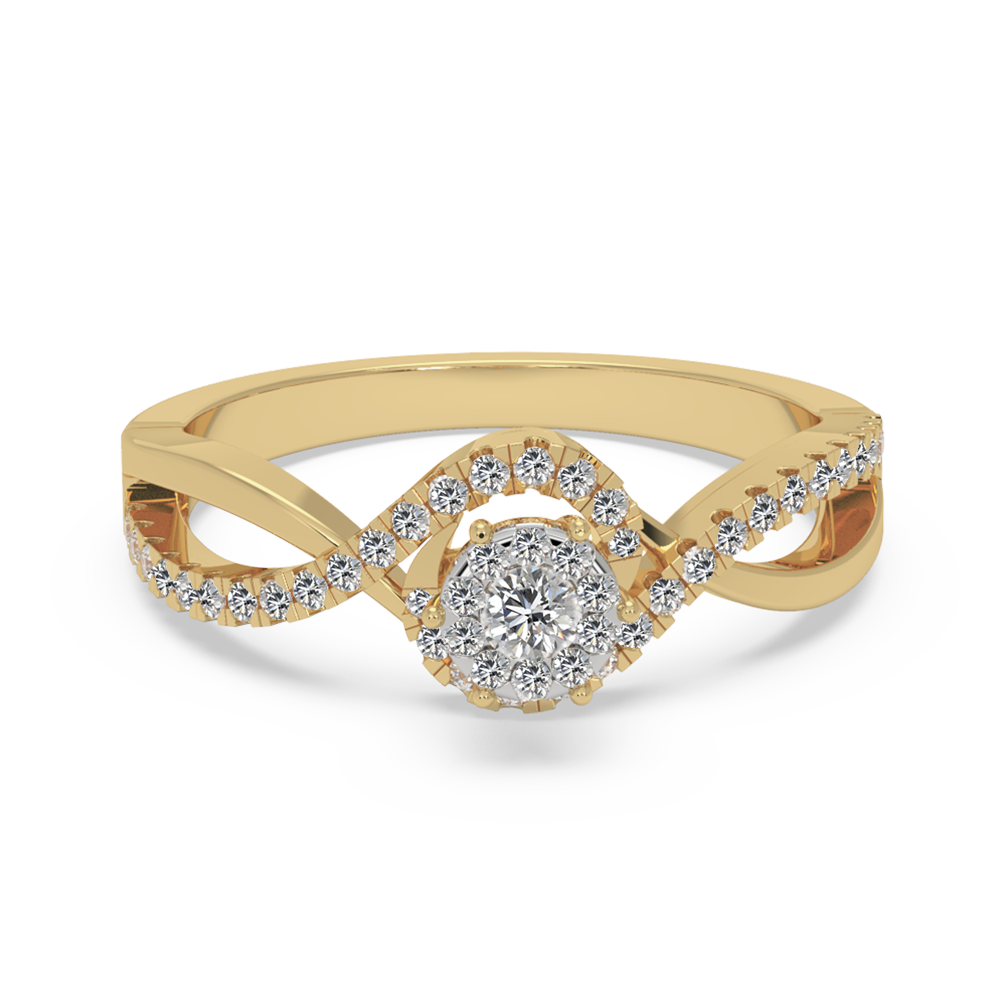 Lab Grown Diamond Twist Halo Ring