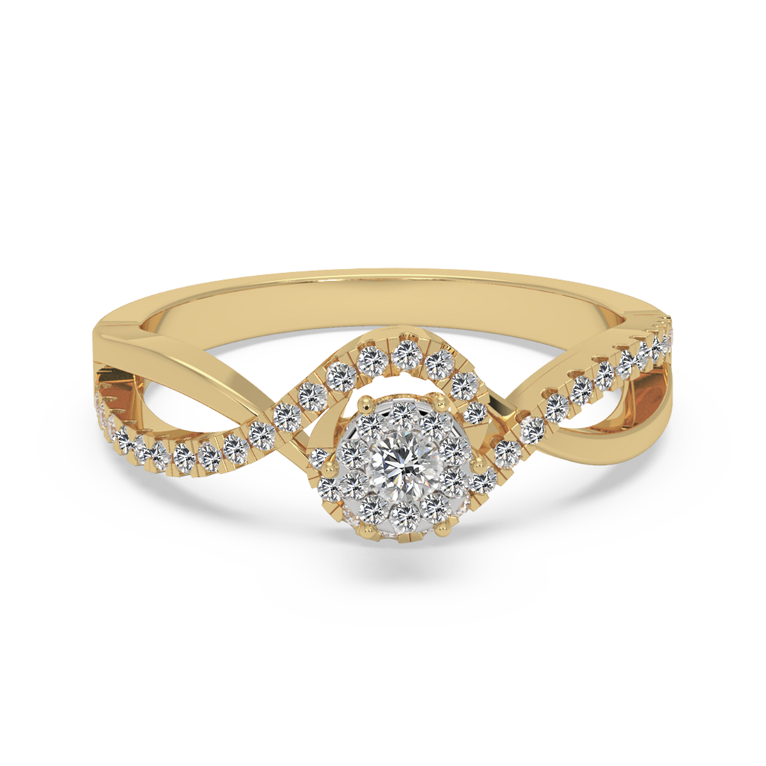 Lab Grown Diamond Twist Halo Ring