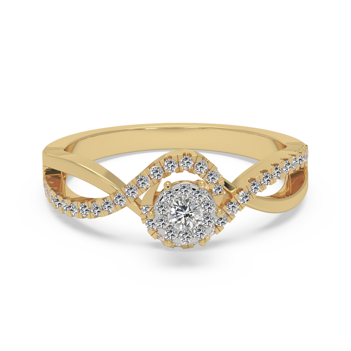 Lab Grown Diamond Twist Halo Ring