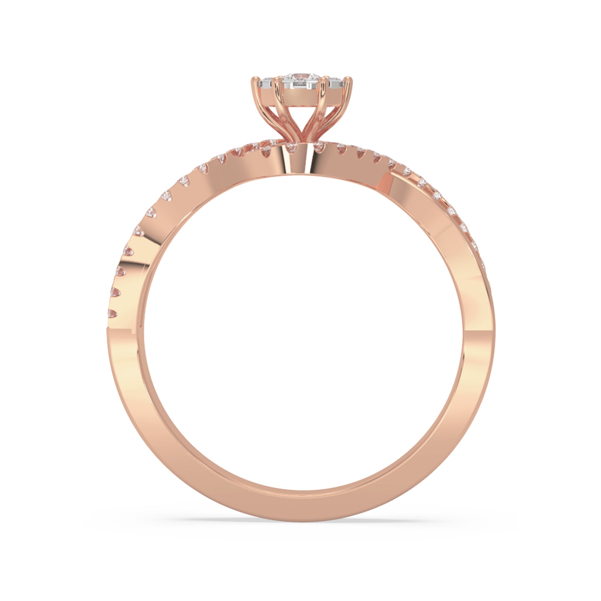 Lab Grown Diamond Twist Halo Ring