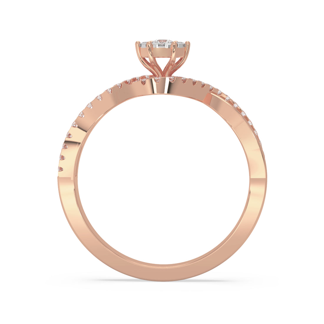 Lab Grown Diamond Twist Halo Ring