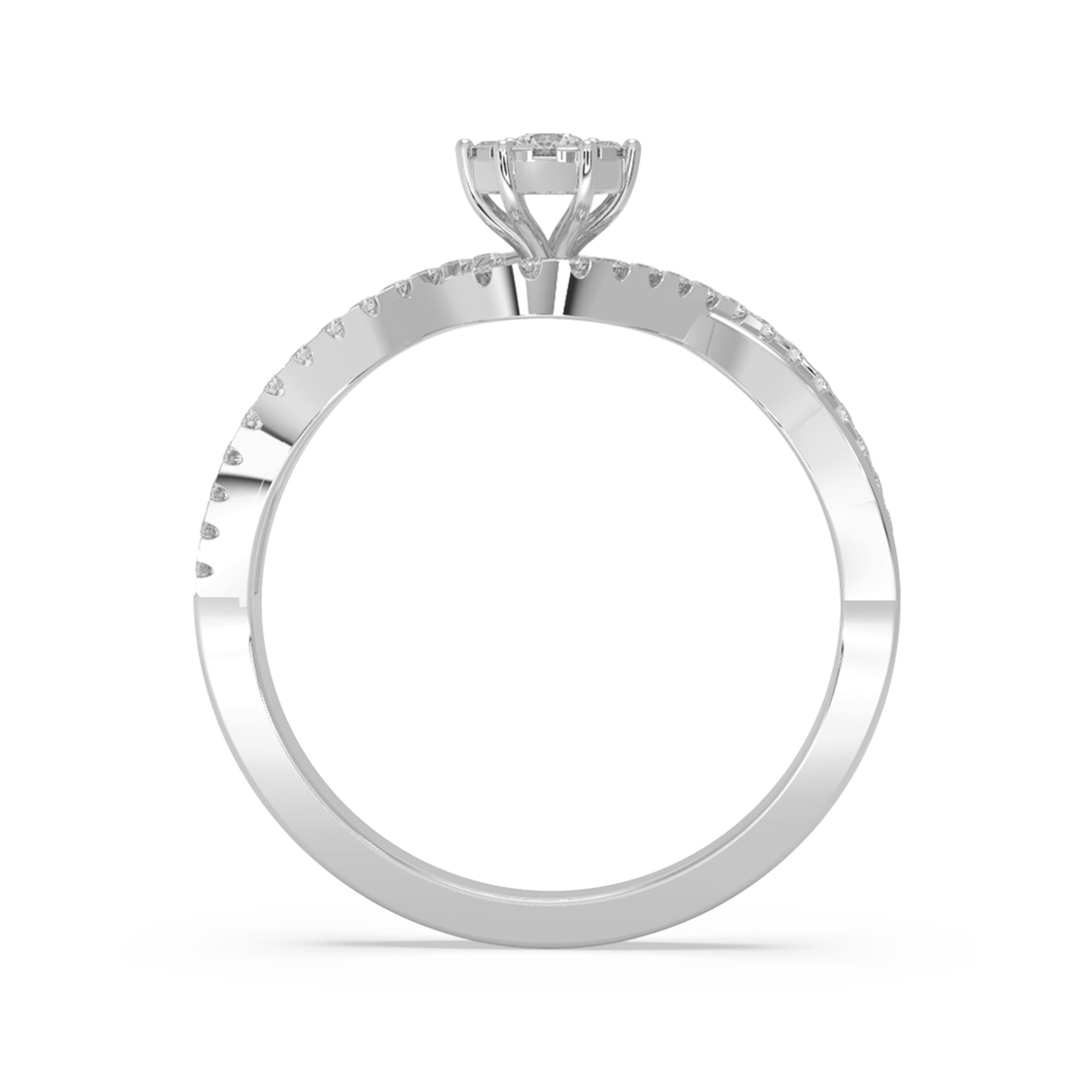 Lab Grown Diamond Twist Halo Ring