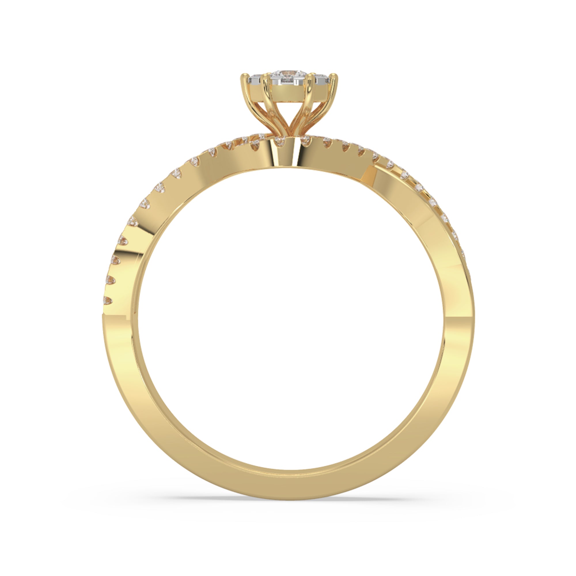 Lab Grown Diamond Twist Halo Ring