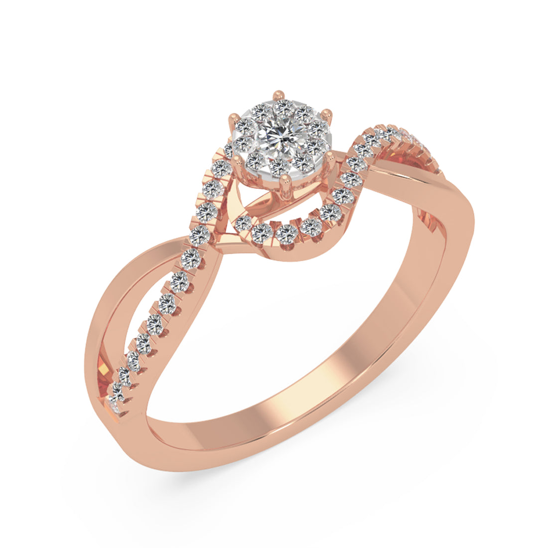 Lab Grown Diamond Twist Halo Ring