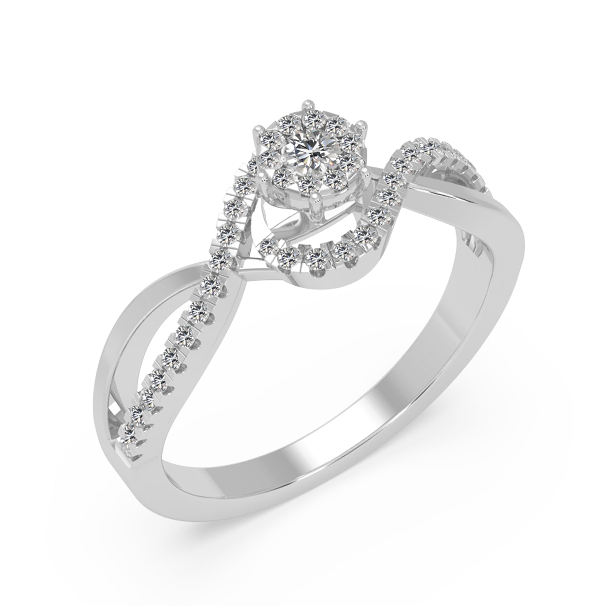 Lab Grown Diamond Twist Halo Ring
