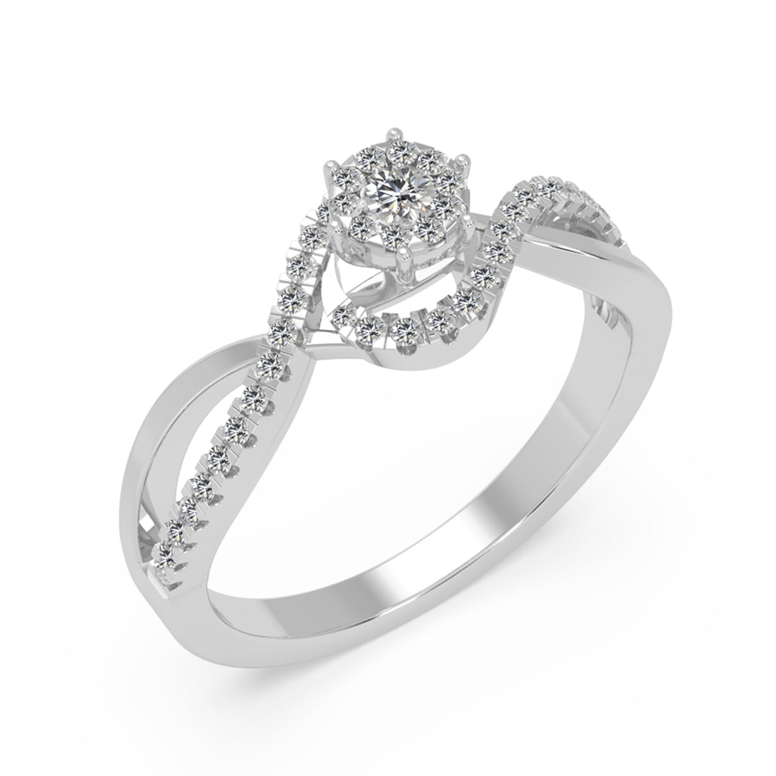 Lab Grown Diamond Twist Halo Ring