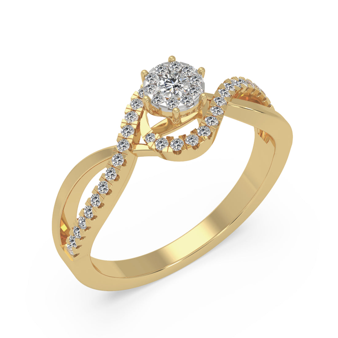 Lab Grown Diamond Twist Halo Ring