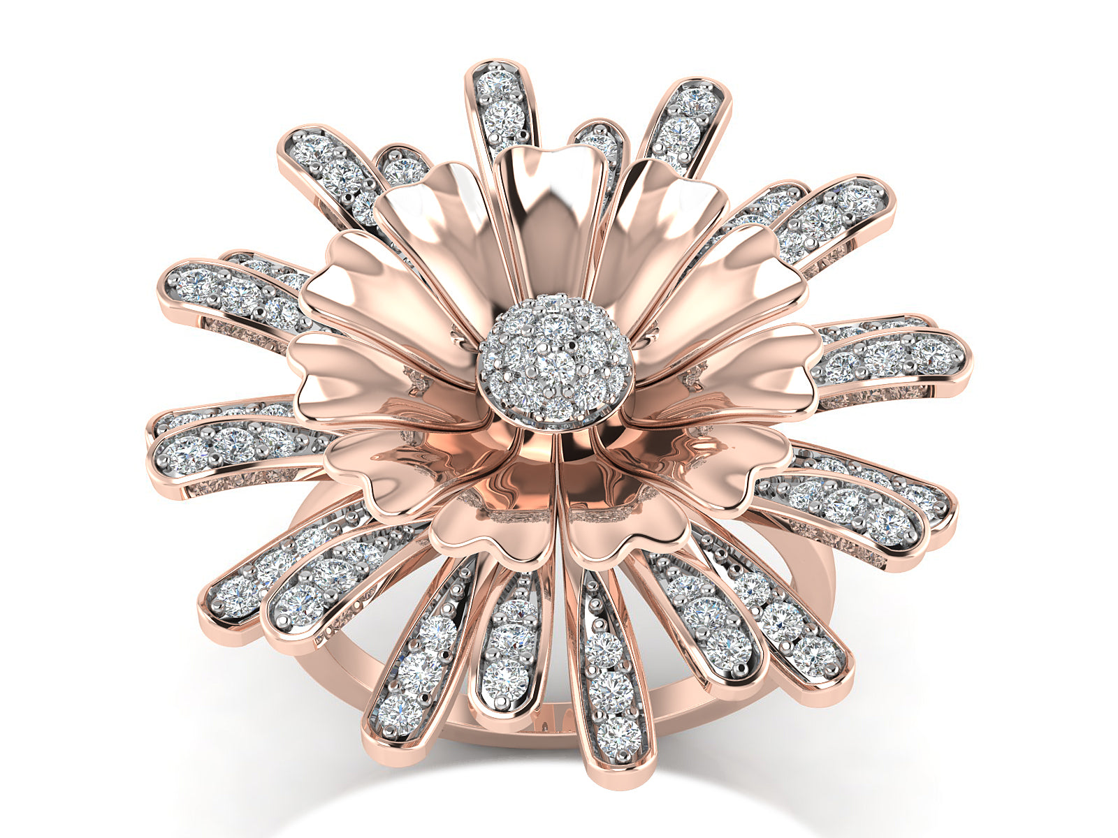 Golden Blossom Diamond Ring