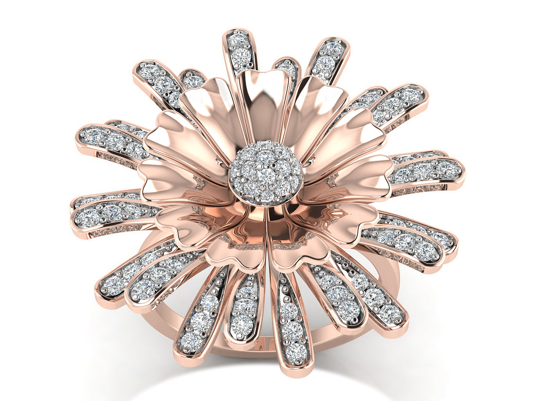 Golden Blossom Diamond Ring