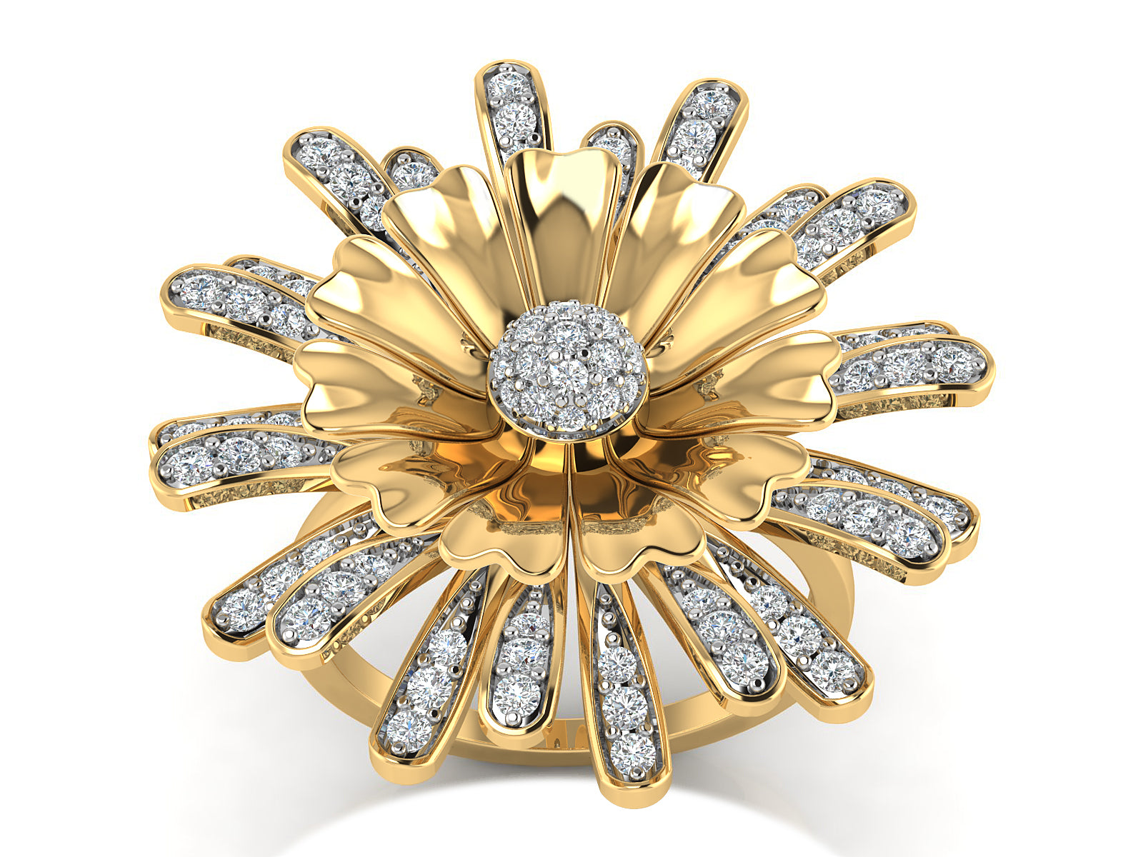 Golden Blossom Diamond Ring