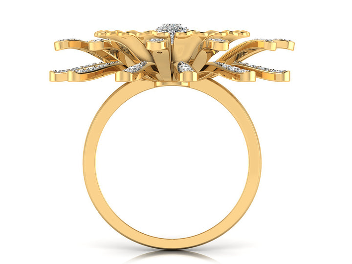 Golden Blossom Diamond Ring