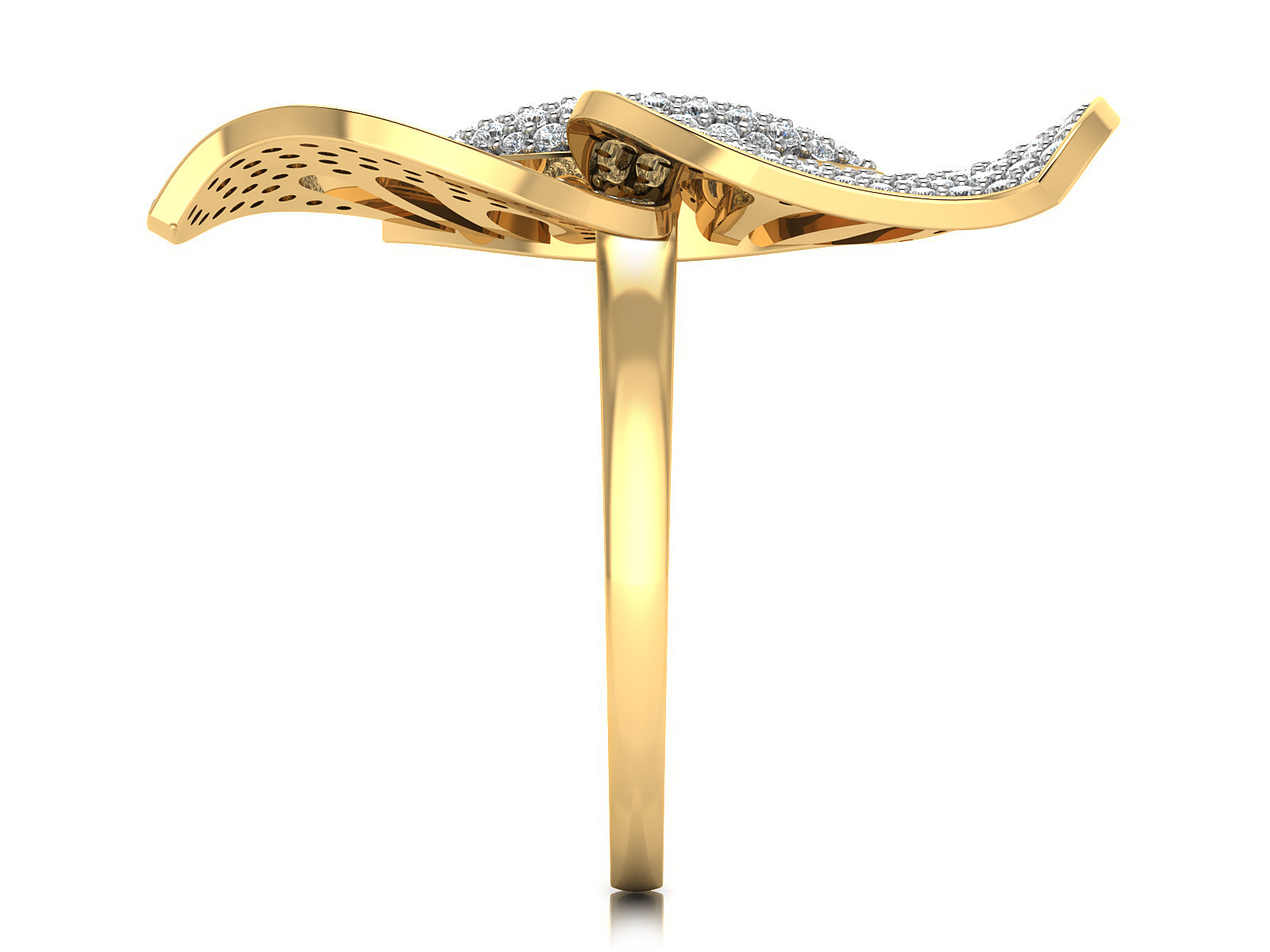 Gold Butterfly Diamond Ring