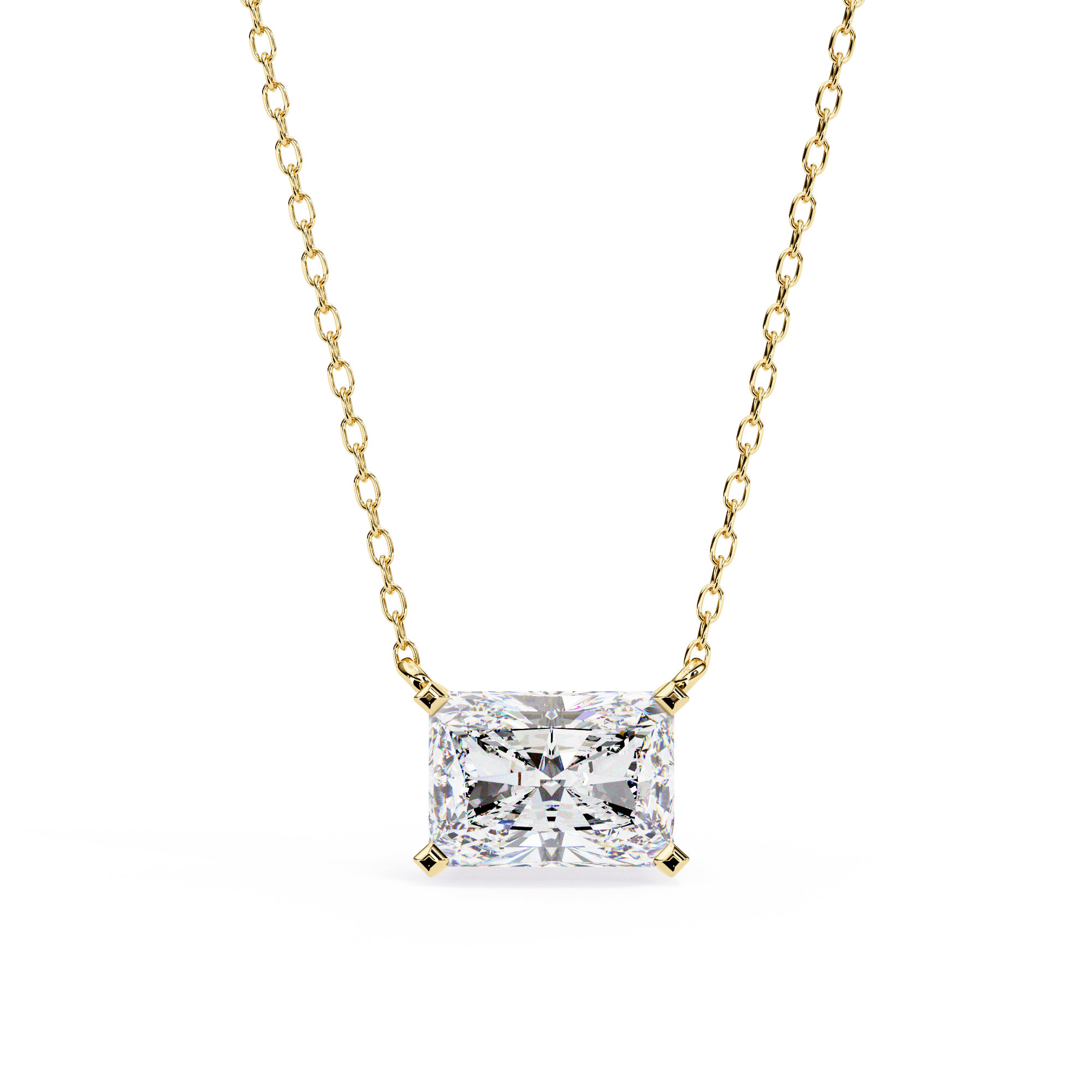 East West Diamond pendant with chain