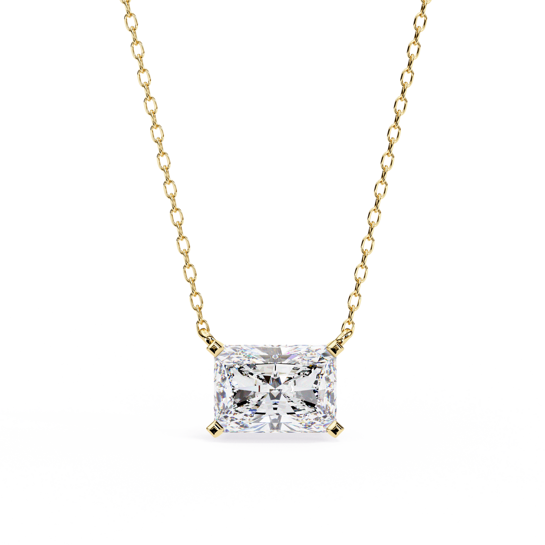 East West Diamond pendant with chain