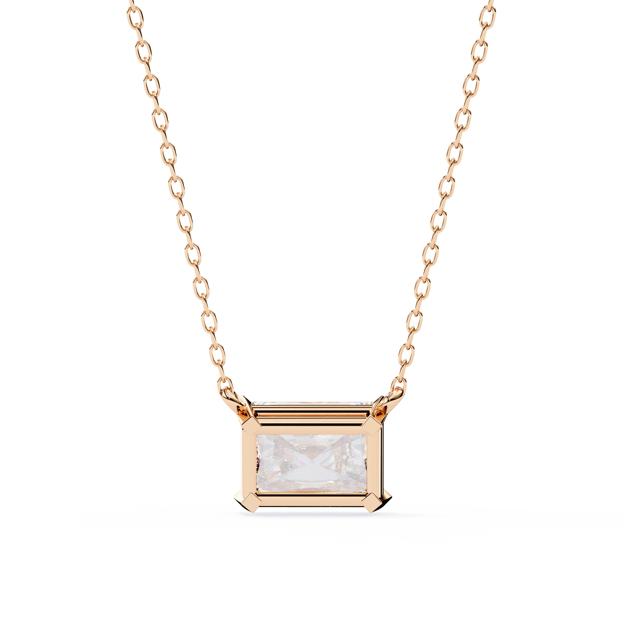 East West Diamond pendant with chain