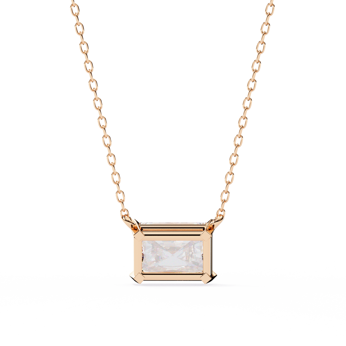 East West Diamond pendant with chain