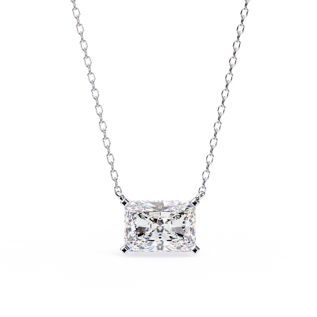 East West Diamond pendant with chain