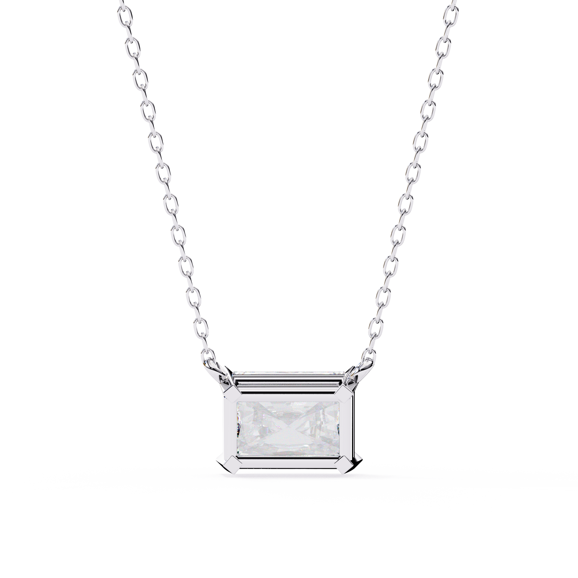East West Diamond pendant with chain