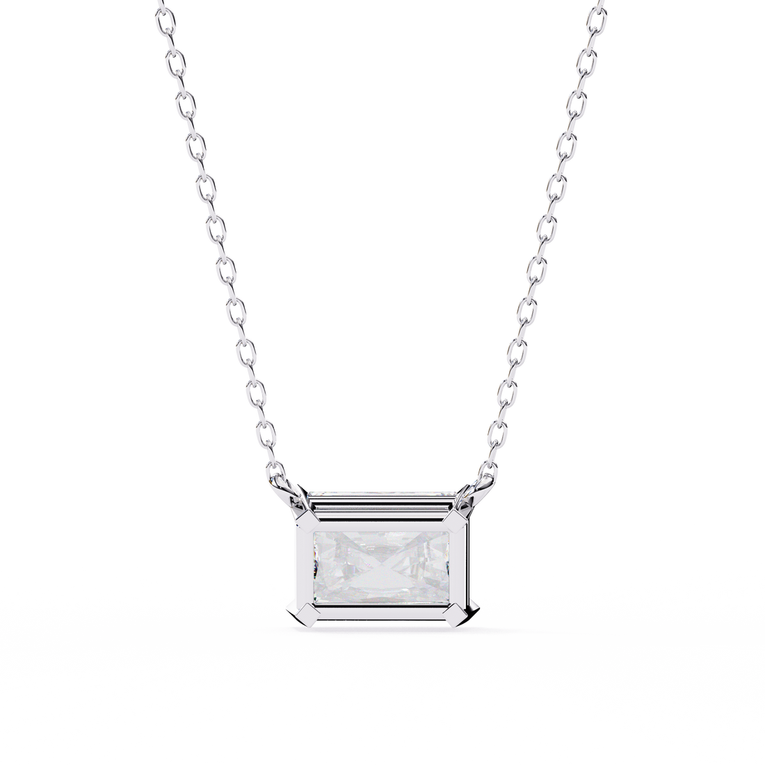 East West Diamond pendant with chain