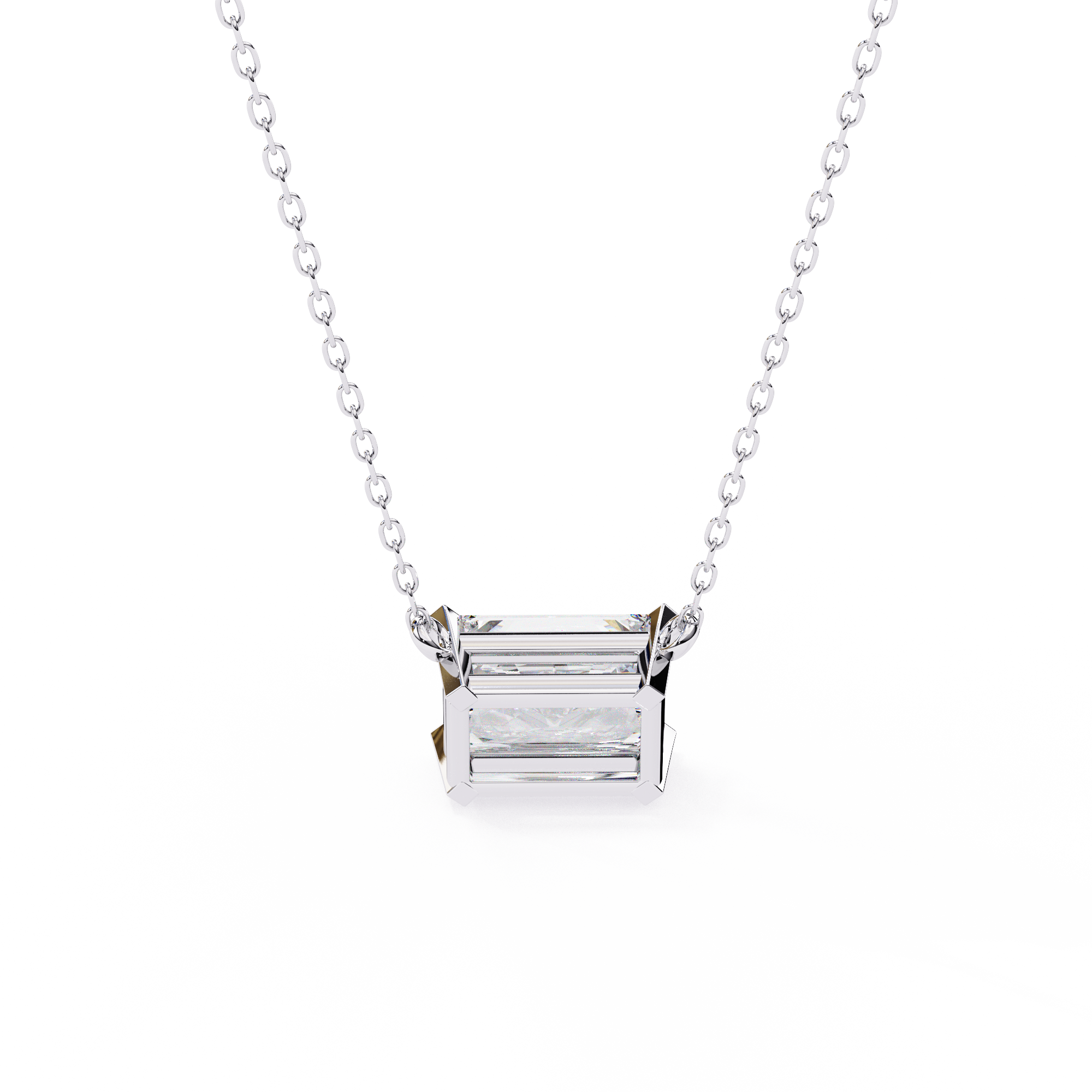 East West Diamond pendant with chain