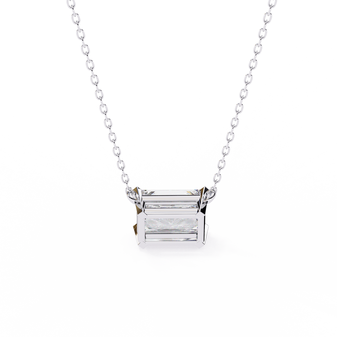 East West Diamond pendant with chain