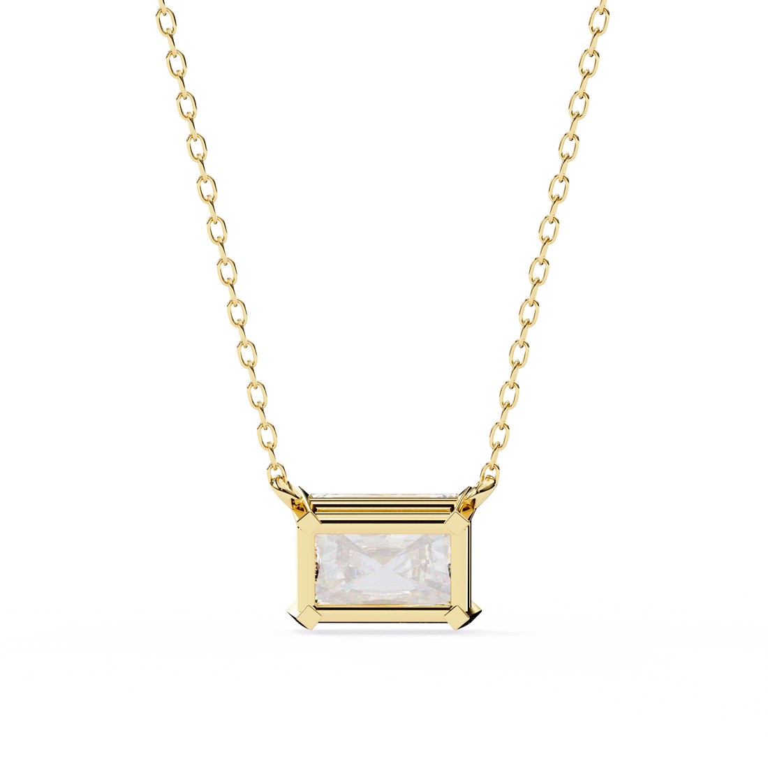 East West Diamond pendant with chain
