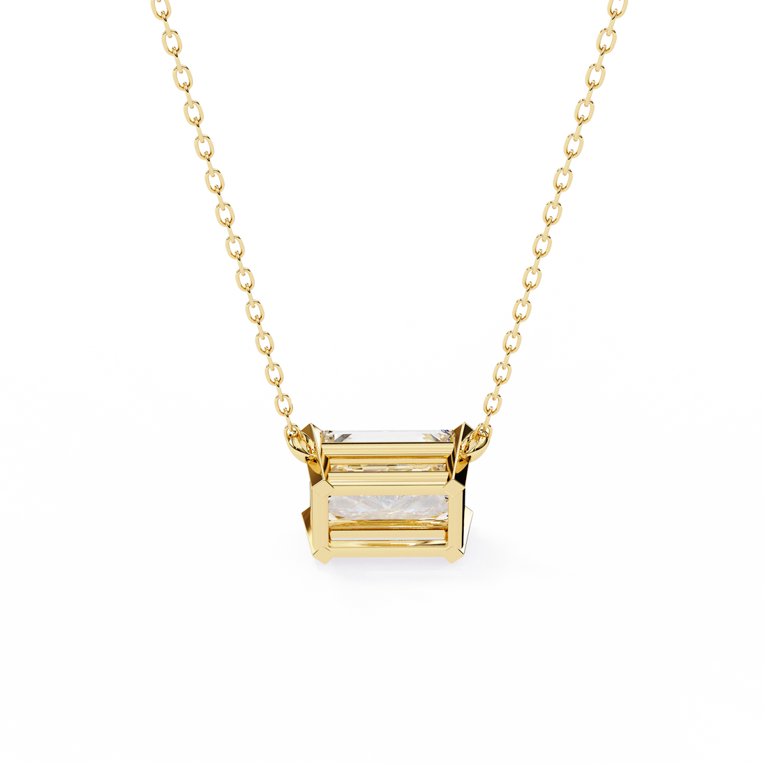 East West Diamond pendant with chain
