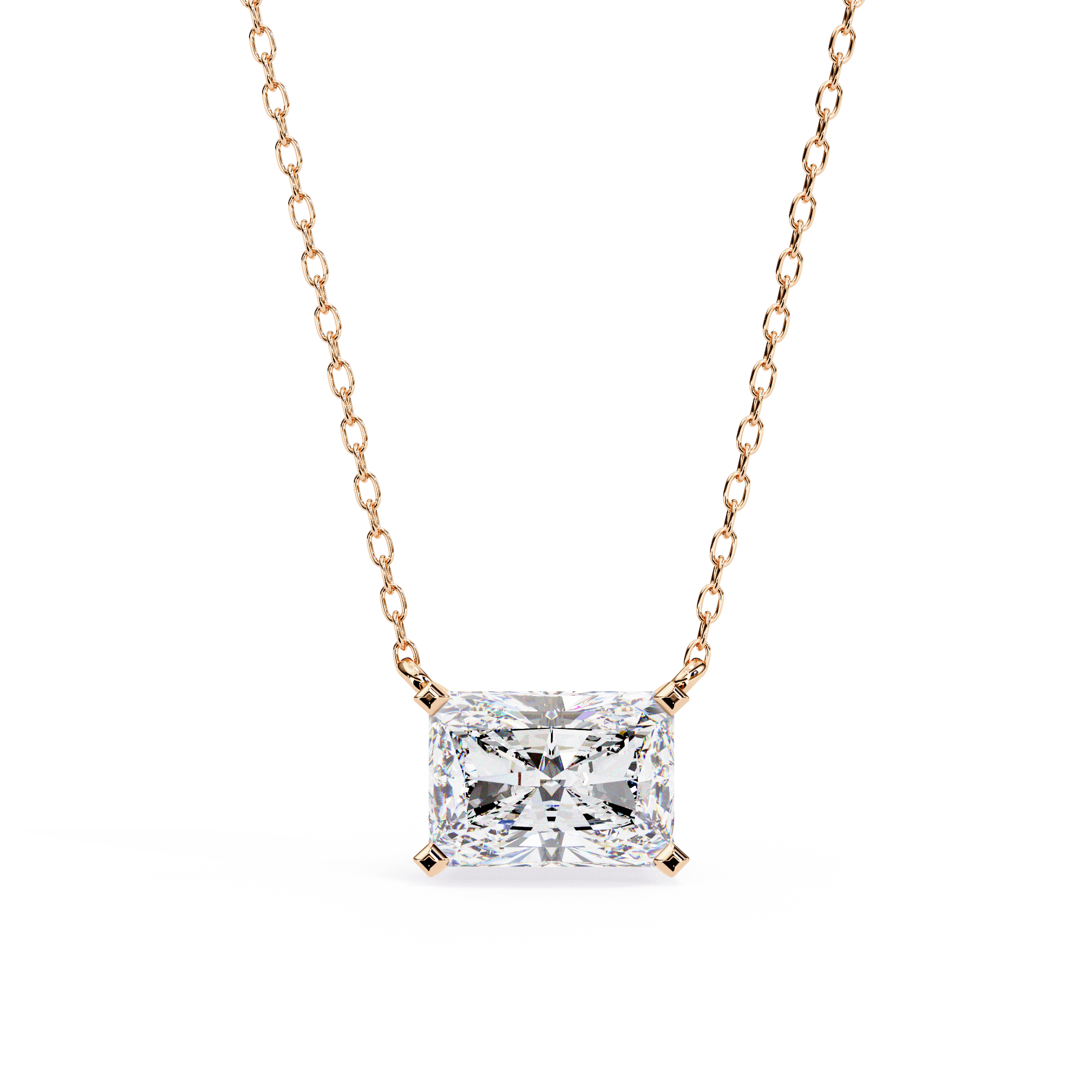 East West Diamond pendant with chain