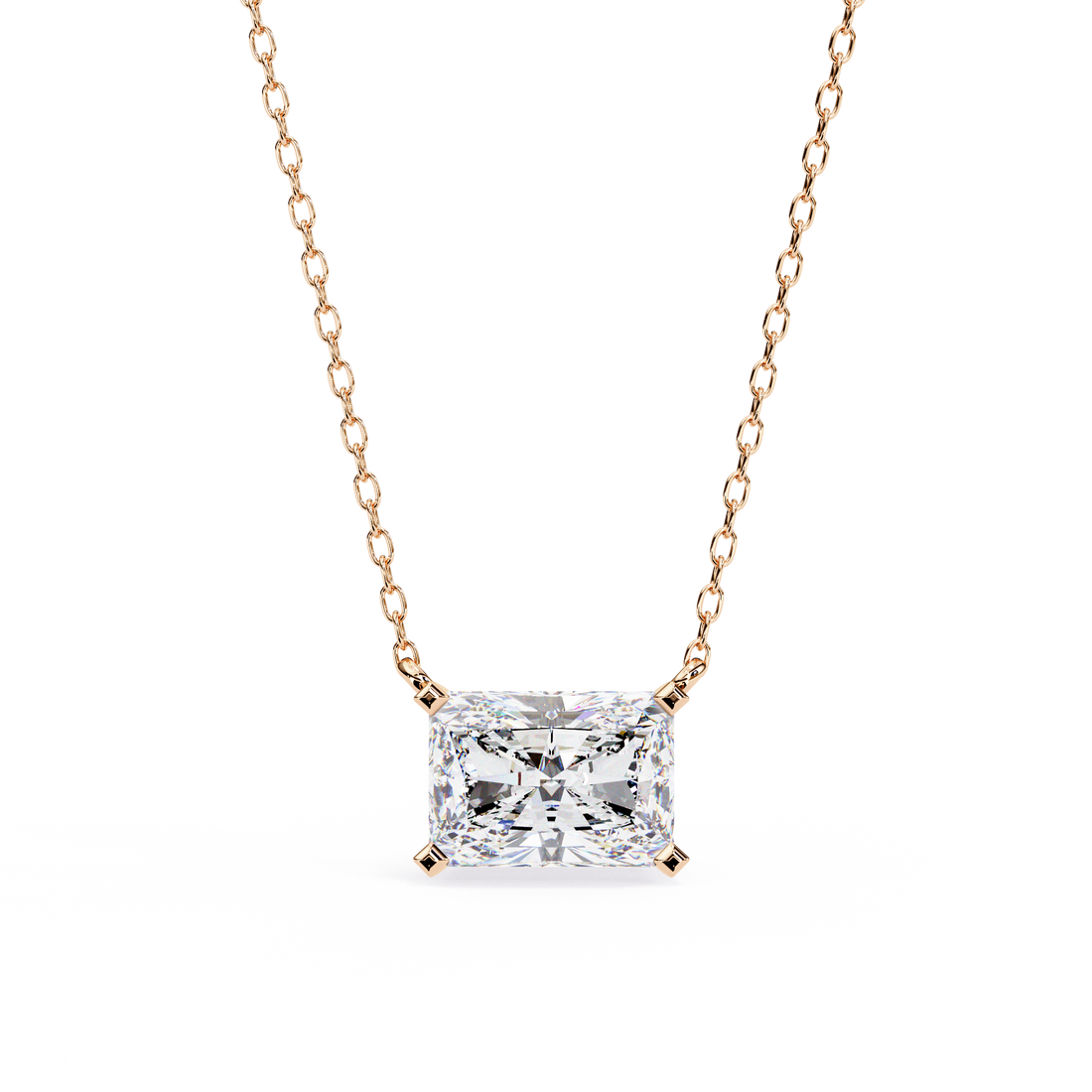 East West Diamond pendant with chain