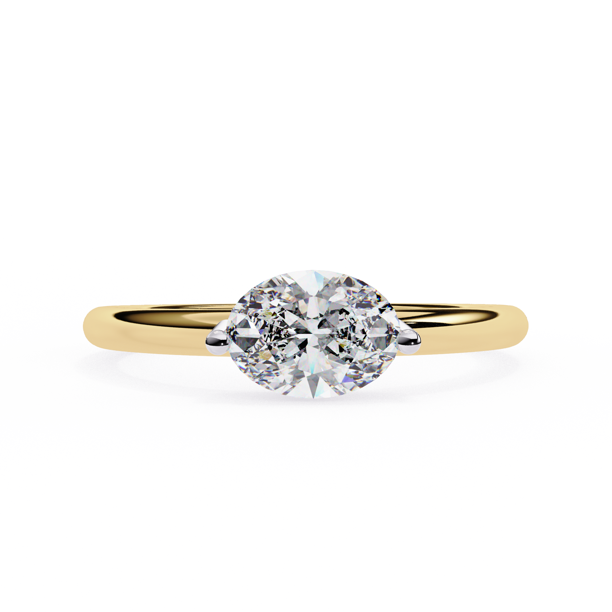 East West Oval Diamond Ring
