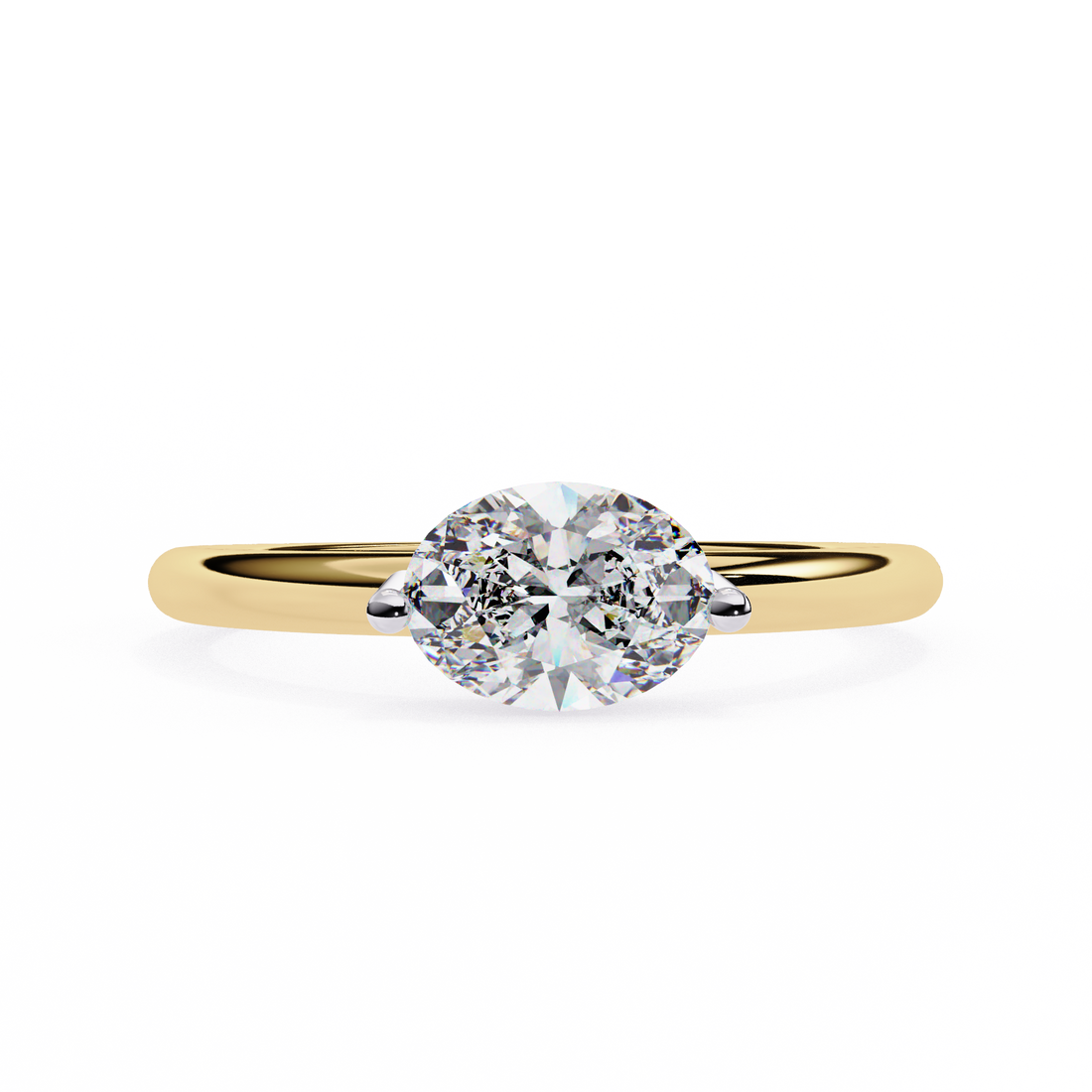 East West Oval Diamond Ring