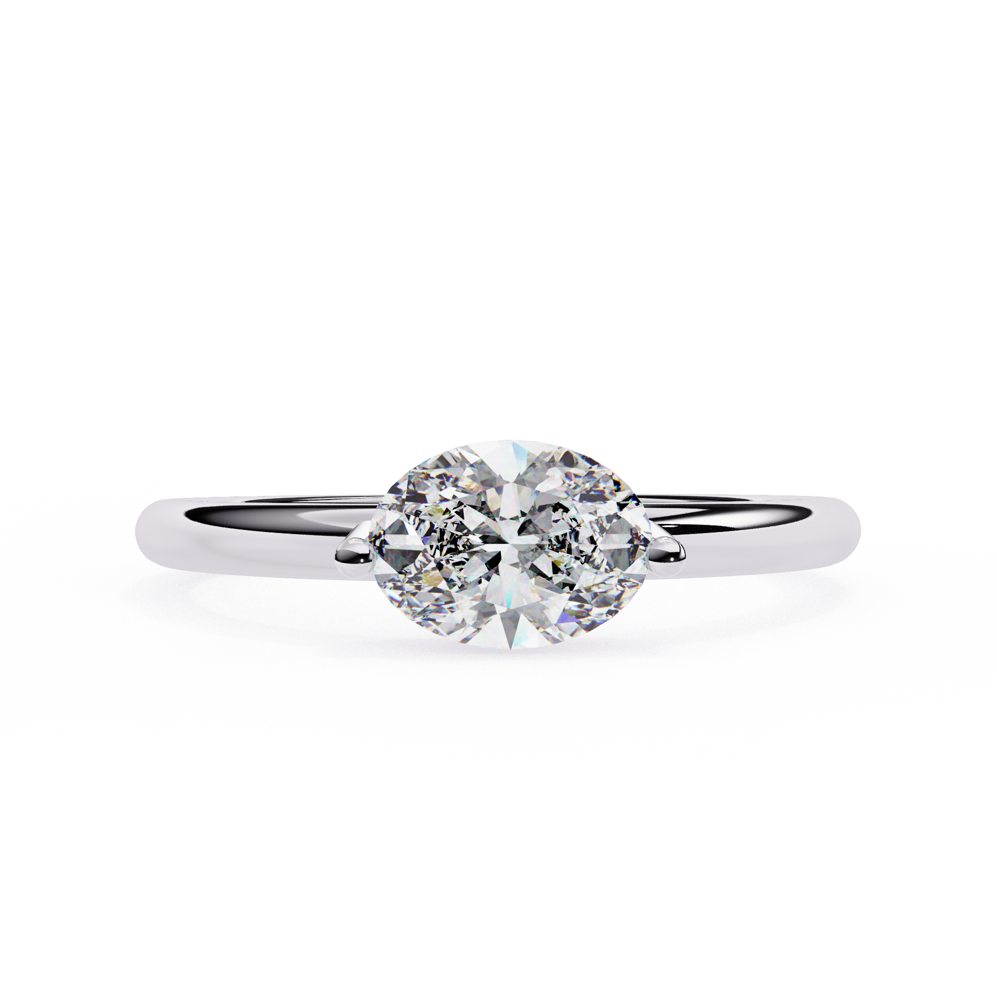 East West Oval Diamond Ring