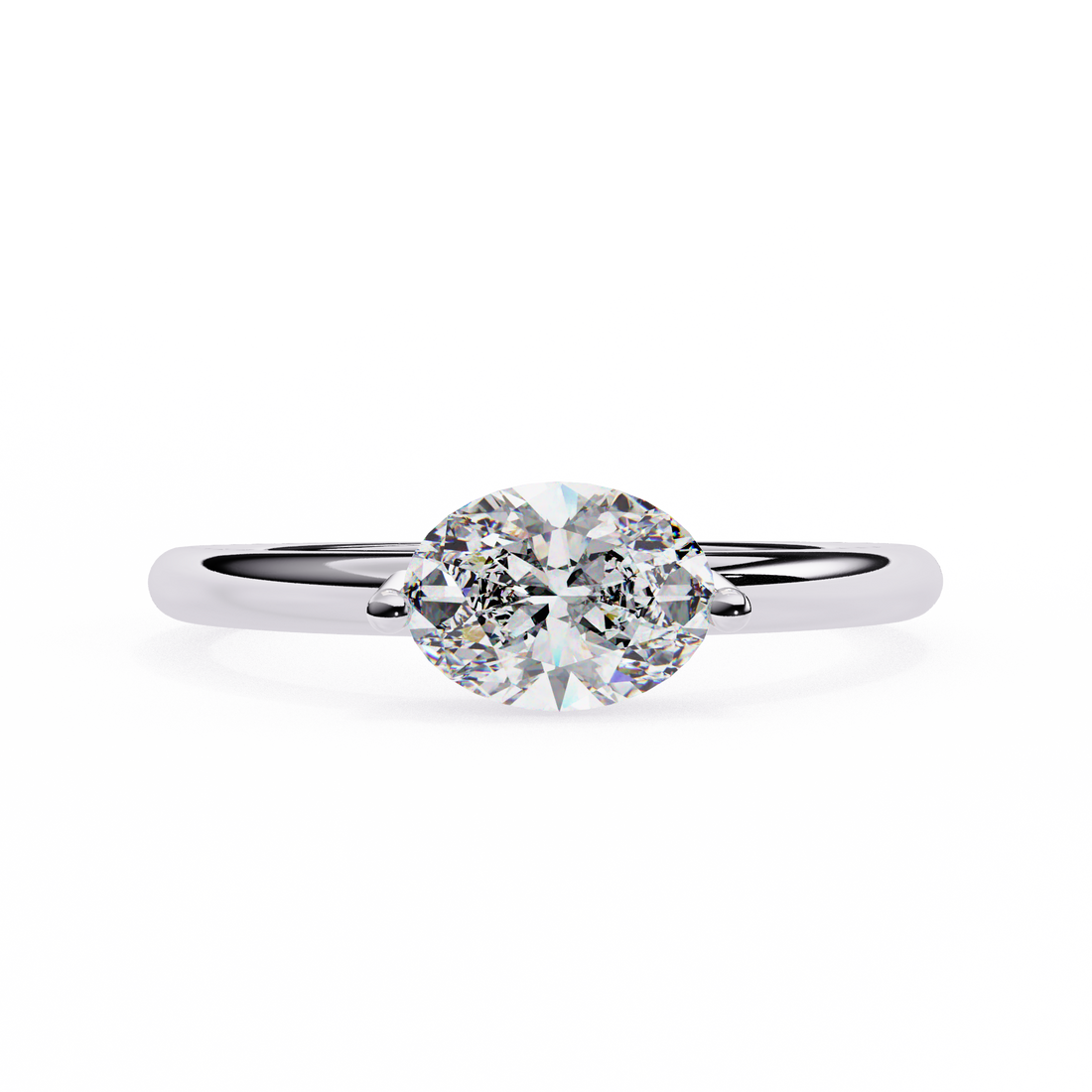 East West Oval Diamond Ring